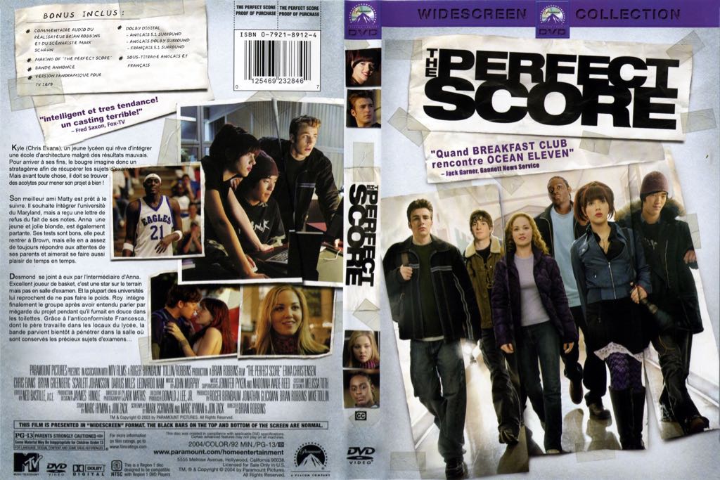 The Perfect Score  -Widescreen Coll.- DVD movie collectible [Barcode 097363368366] - Main Image 2