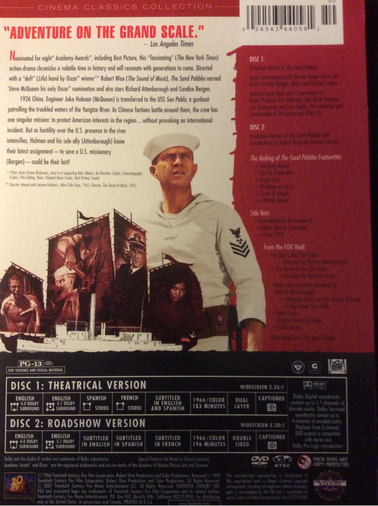 The Sand Pebbles DVD movie collectible [Barcode 024543440581] - Main Image 2