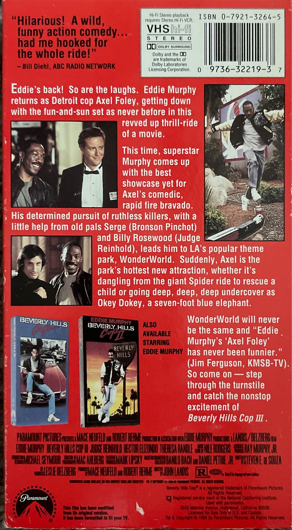 Beverly Hills Cop III VHS movie collectible [Barcode 097363221937] - Main Image 3