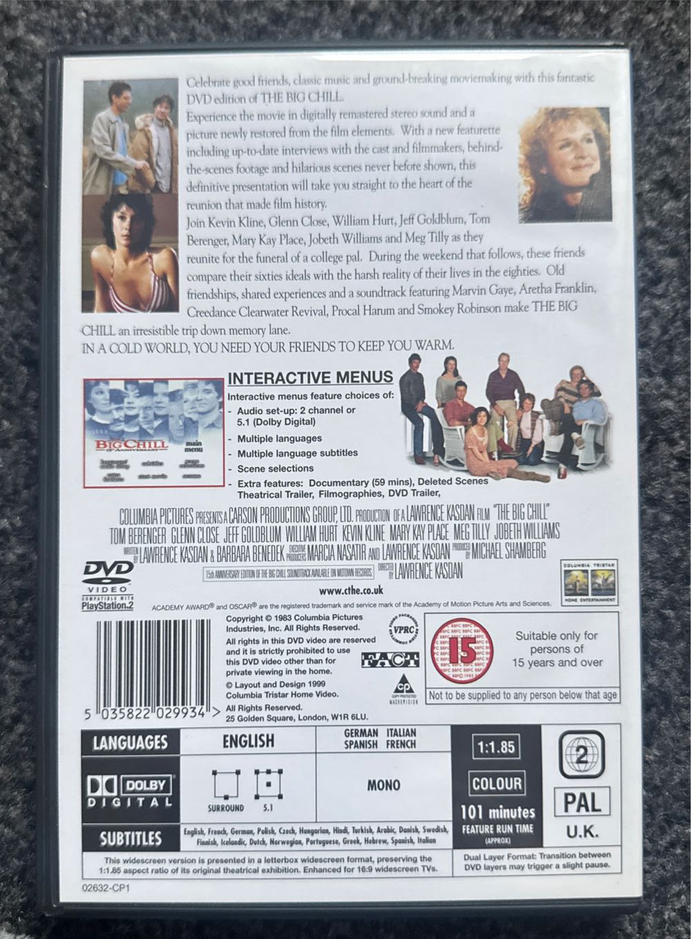 (002) Big Chill, The DVD movie collectible [Barcode 5035822029934] - Main Image 2