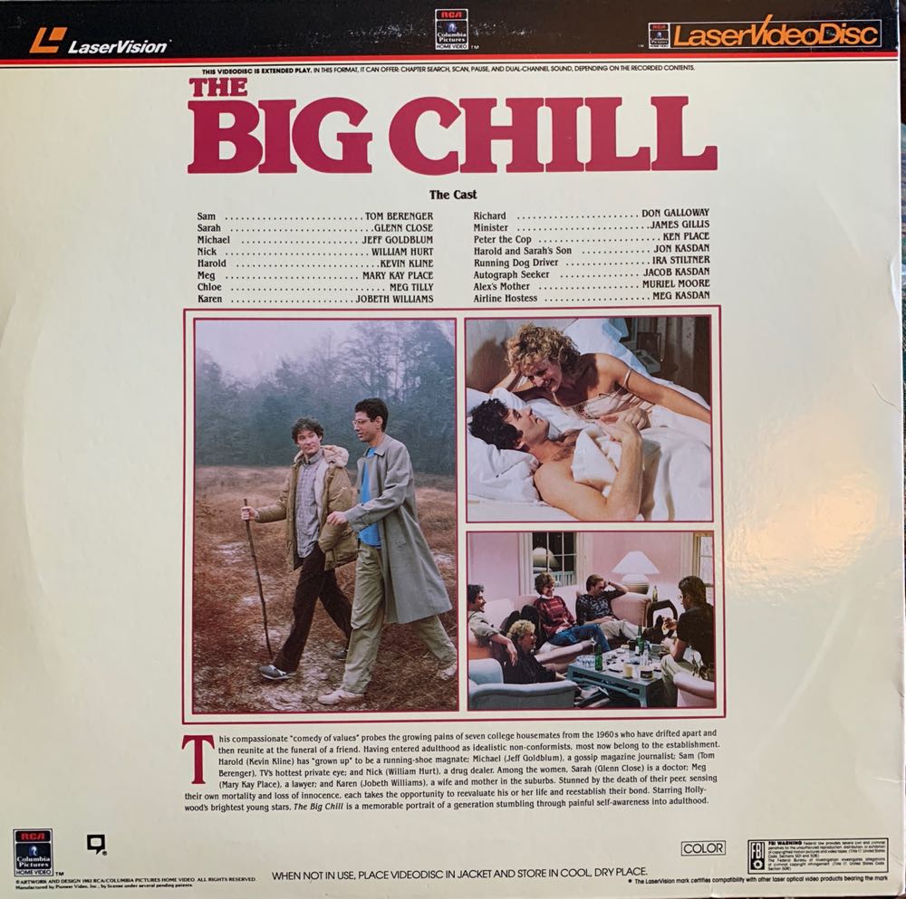 Big Chill, The Laser Disc movie collectible [Barcode 715515008556] - Main Image 2