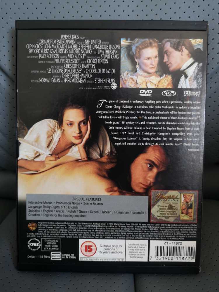 Dangerous Liaisons (downloaded) Digital Copy movie collectible [Barcode 7321900118729] - Main Image 2