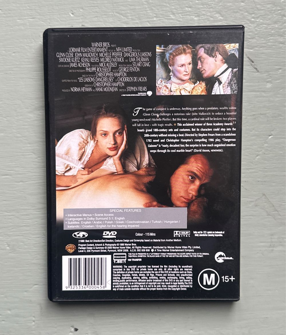 Dangerous Liaisons DVD movie collectible [Barcode 9325336000458] - Main Image 2