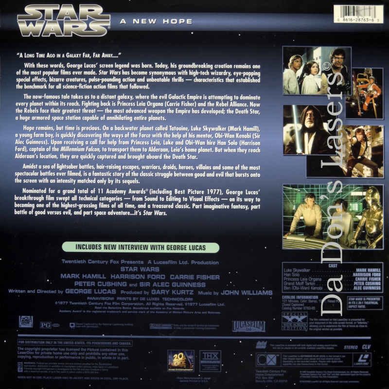 Star Wars Episode 4: A New Hope Laser Disc movie collectible [Barcode 086162565168] - Main Image 2