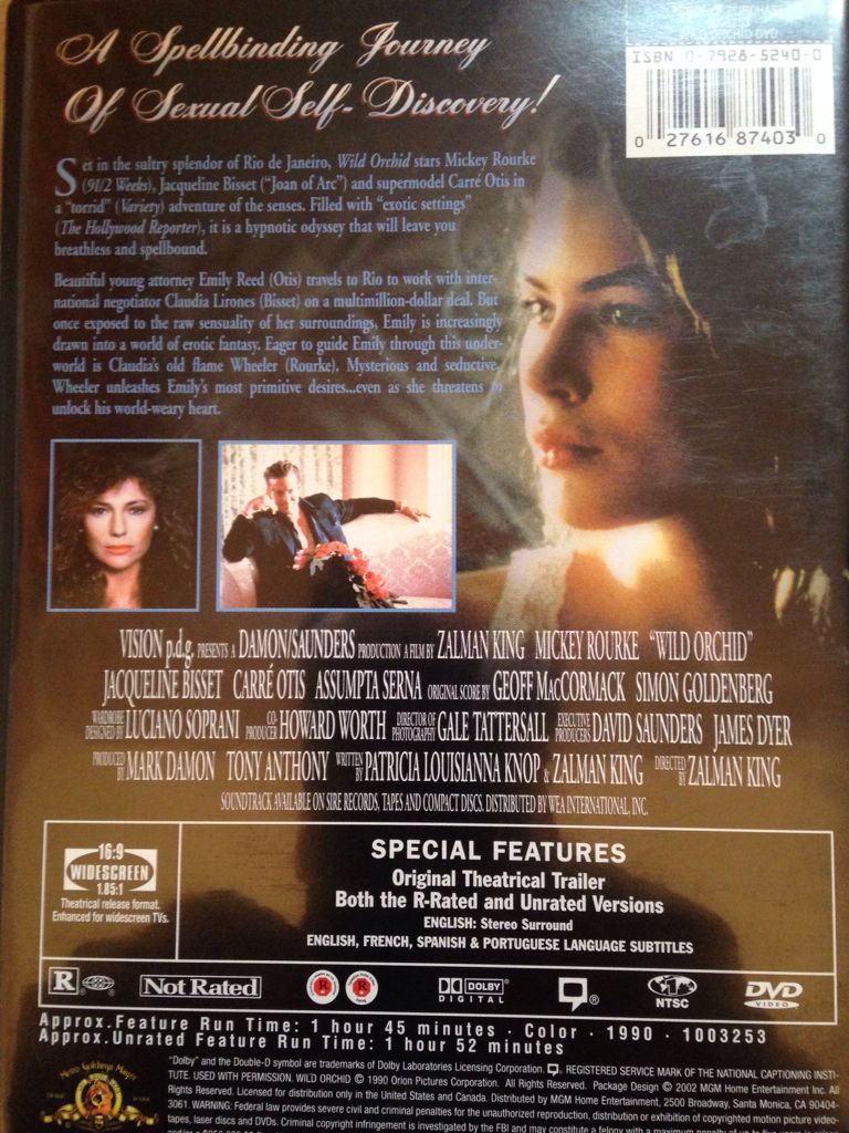 Wild Orchid DVD movie collectible [Barcode 027616874030] - Main Image 2