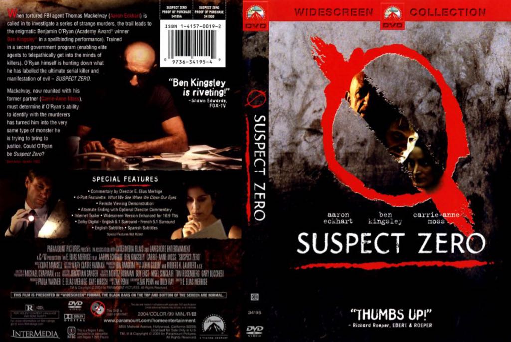Suspect Zero DVD movie collectible [Barcode 032429068972] - Main Image 2