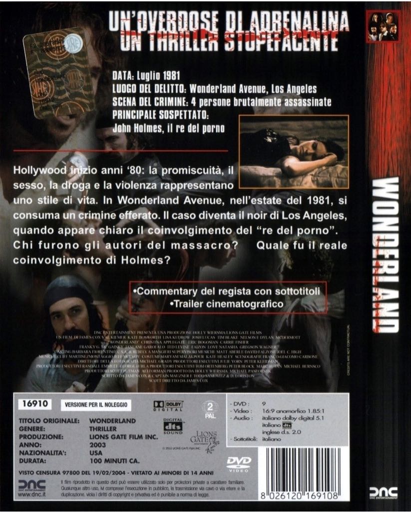 Wonderland (F) DVD movie collectible [Barcode 5023965348227] - Main Image 2