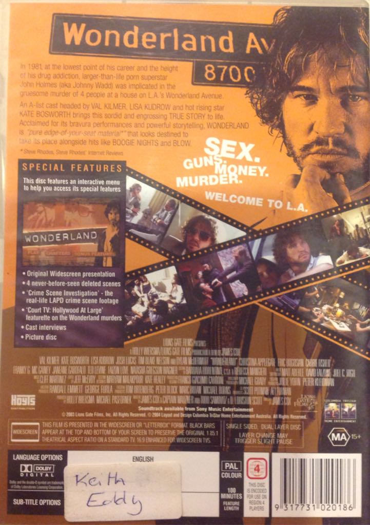 Wonderland DVD movie collectible [Barcode 9317731020186] - Main Image 2