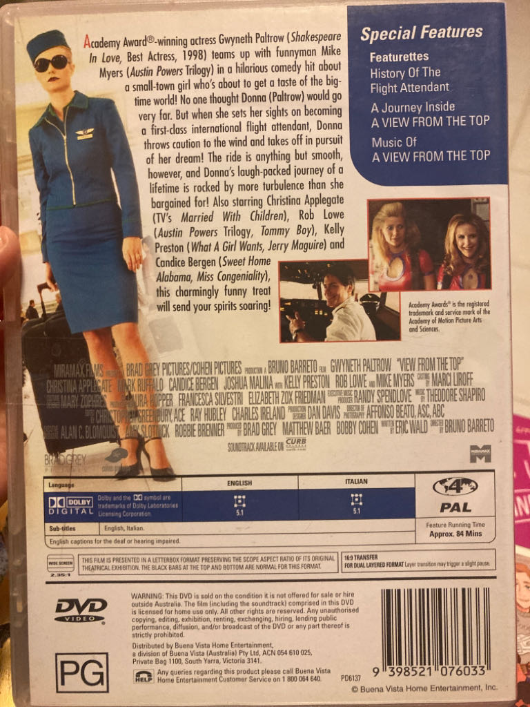View From The Top DVD movie collectible [Barcode 9398521076033] - Main Image 2