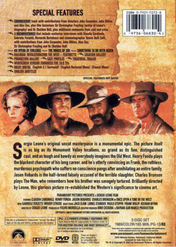 Once Upon A Time In The West DVD movie collectible [Barcode 097360683042] - Main Image 2