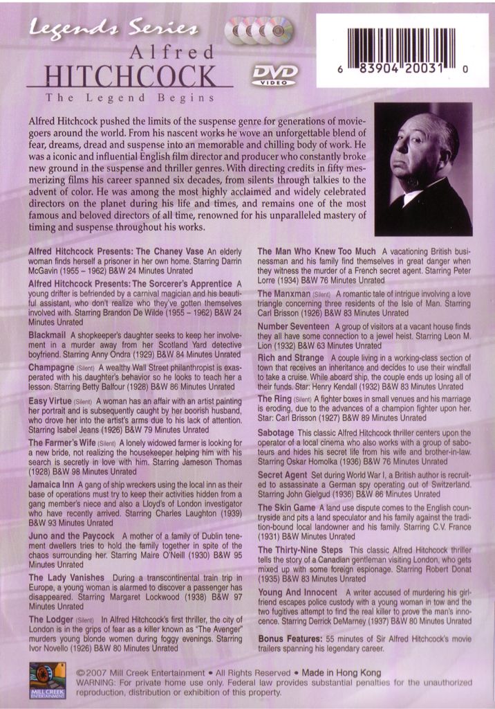 Alfred Hitchcock: The Legend Begins DVD movie collectible [Barcode 623904800370] - Main Image 2