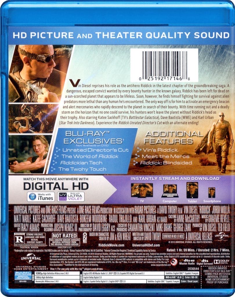 Riddick: Sobrevivir es su venganza Blu-ray movie collectible [Barcode 8435175965212] - Main Image 2