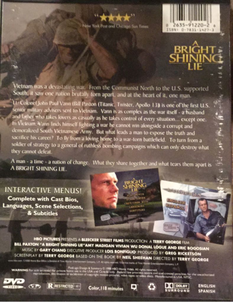 A Bright Shining Lie DVD movie collectible [Barcode 026359122026] - Main Image 2