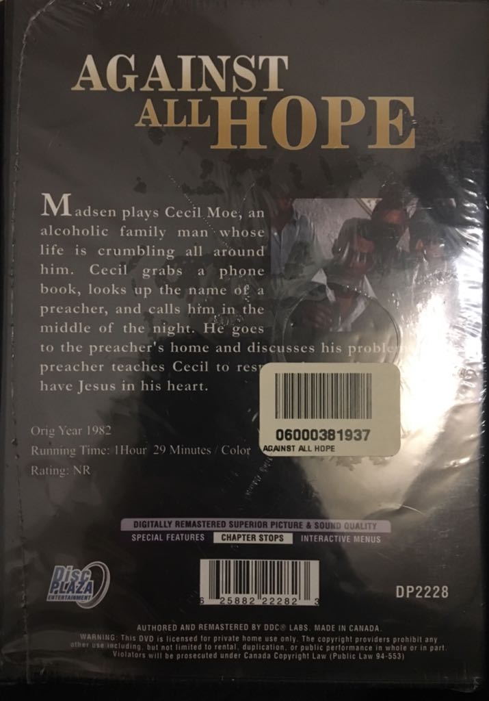 Against All Hope DVD movie collectible [Barcode 625882222823] - Main Image 2