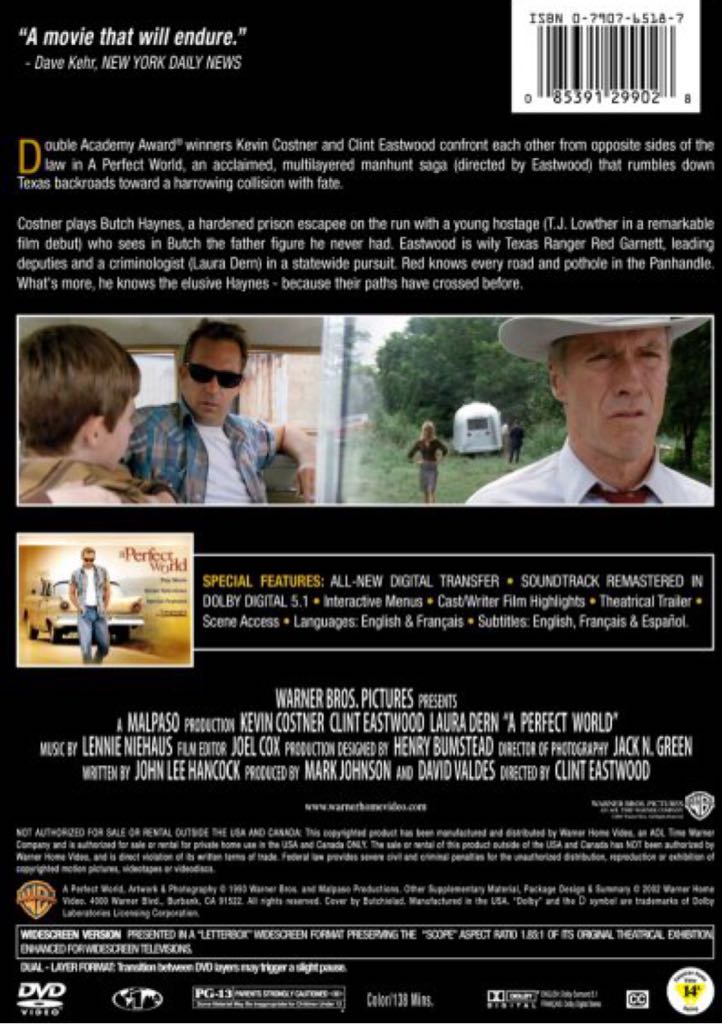 A Perfect World VHS movie collectible [Barcode 085391299035] - Main Image 2
