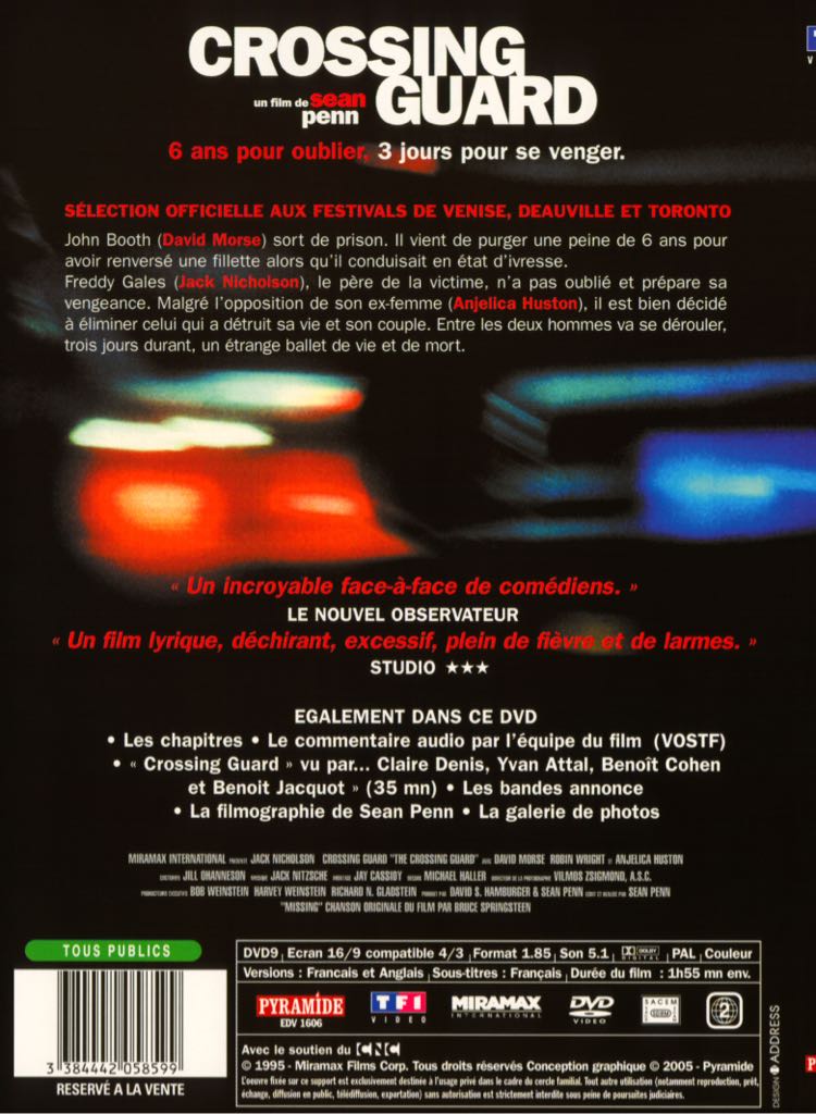 The Crossing Guard DVD movie collectible [Barcode 065935221807] - Main Image 2