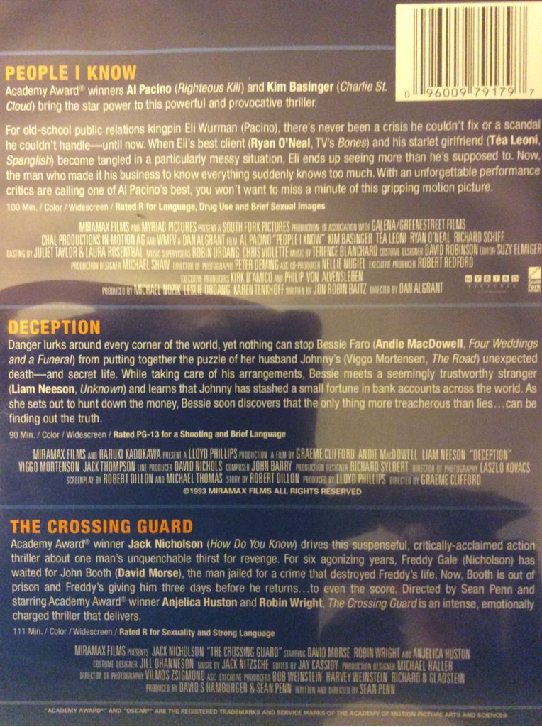 The Crossing Guard DVD movie collectible [Barcode 717951002136] - Main Image 2