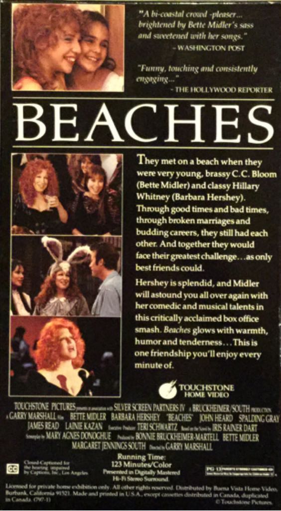 Beaches VHS movie collectible [Barcode 012257797039] - Main Image 2