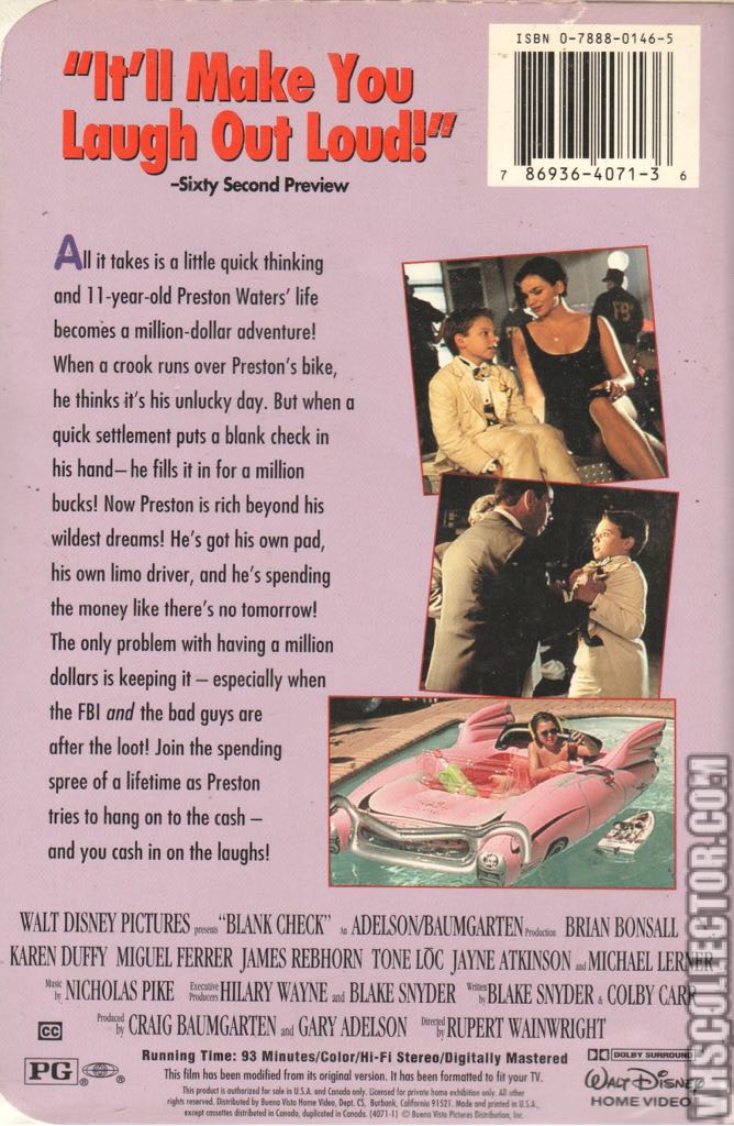 Blank Check VHS movie collectible [Barcode 786936407136] - Main Image 2