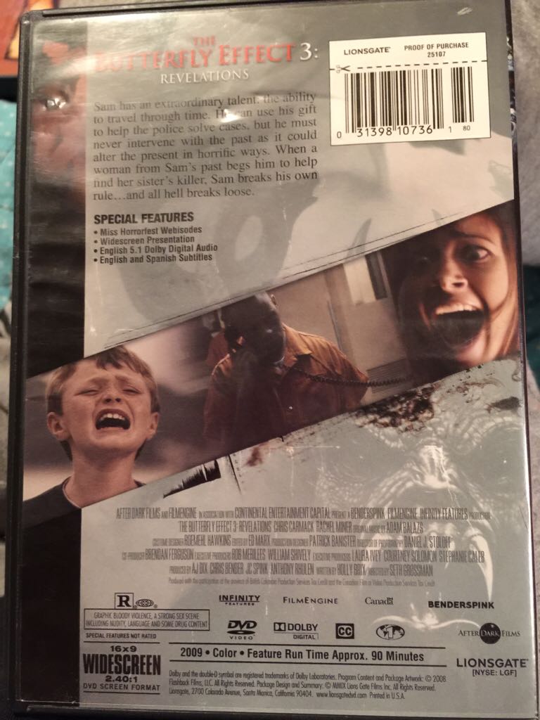 The Butterfly Effect 3 DVD movie collectible [Barcode 031398107361] - Main Image 2