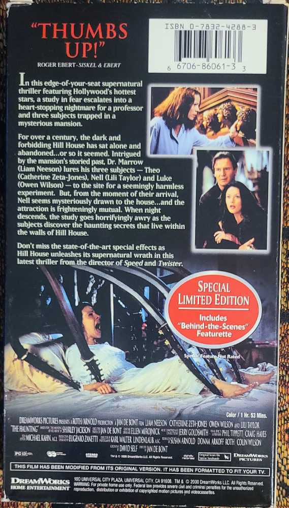 The Haunting VHS movie collectible [Barcode 667068606133] - Main Image 2