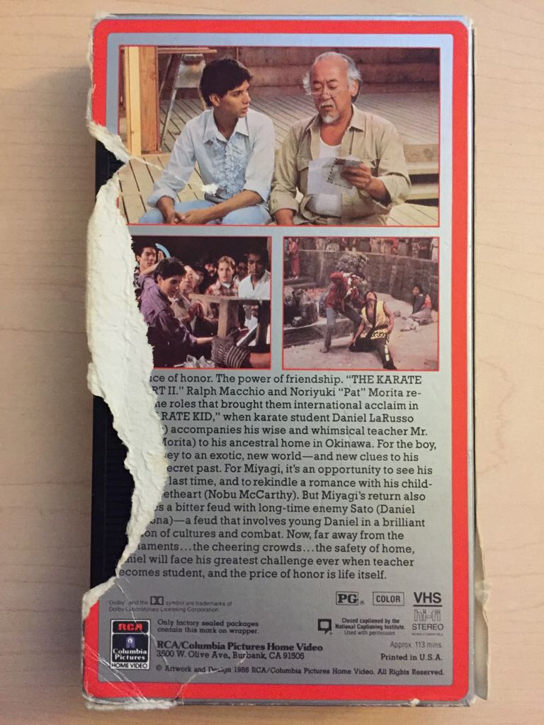 The Karate Kid Part II VHS movie collectible [Barcode 043396607170] - Main Image 2