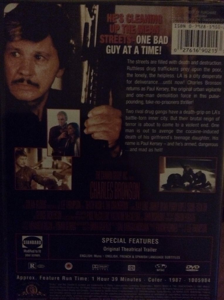 (002) Death Wish 4: The Crackdown DVD-R movie collectible [Barcode 027616902153] - Main Image 2