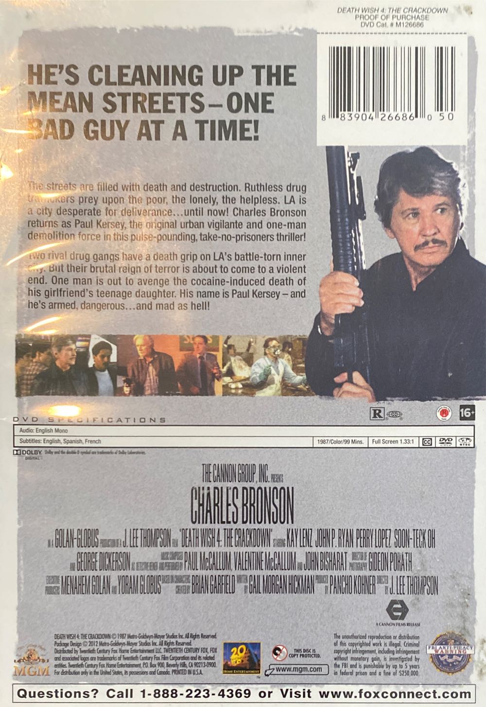 Death Wish 4: The Crackdown Blu-ray movie collectible [Barcode 883904266860] - Main Image 2