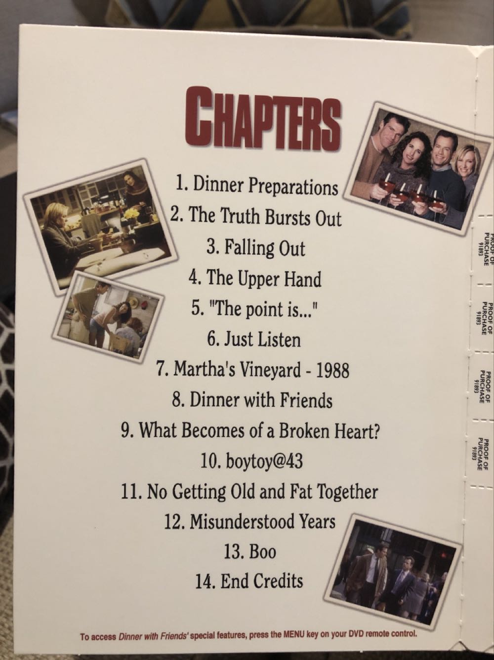 Dinner With Friends DVD movie collectible [Barcode 026359189326] - Main Image 3