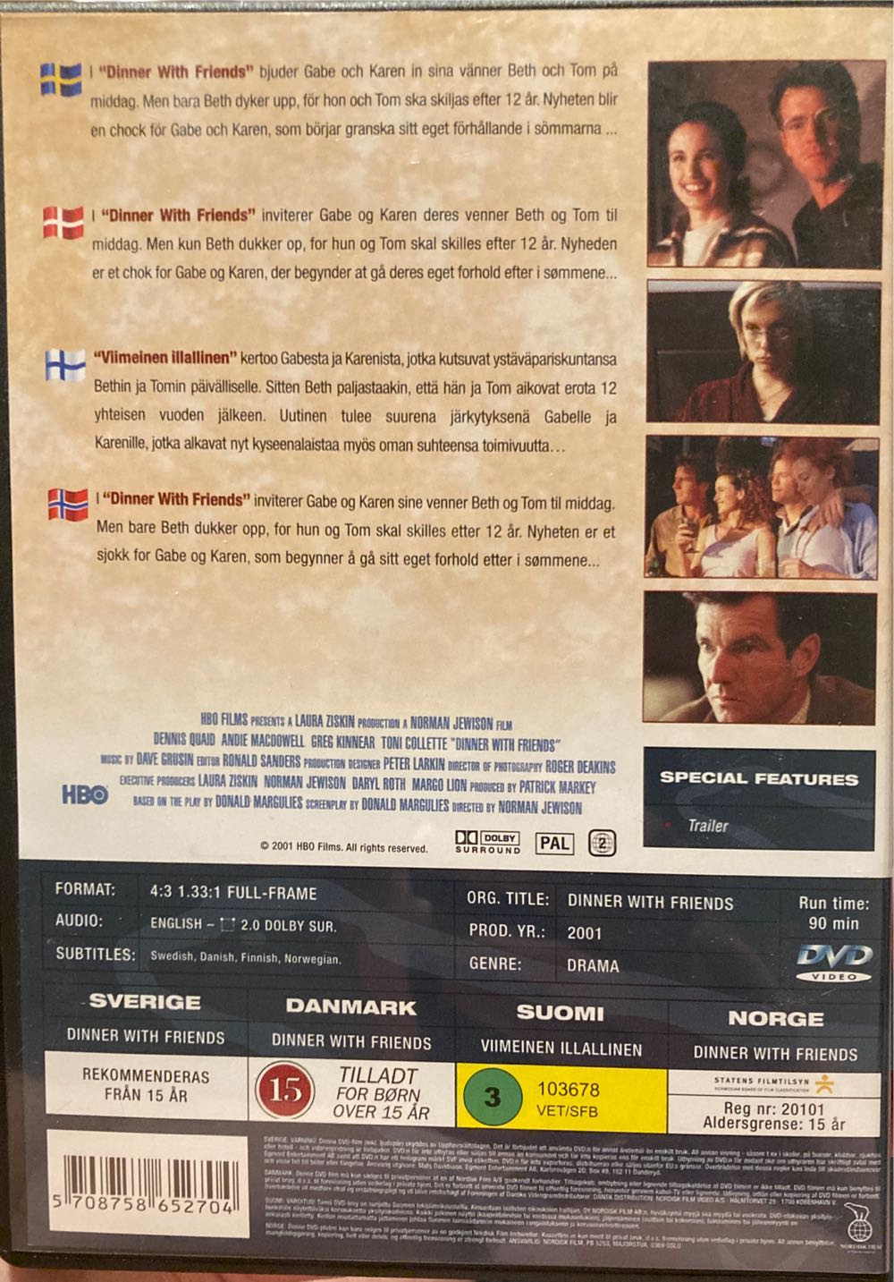 Dinner With Friends DVD movie collectible [Barcode 5708758652704] - Main Image 2