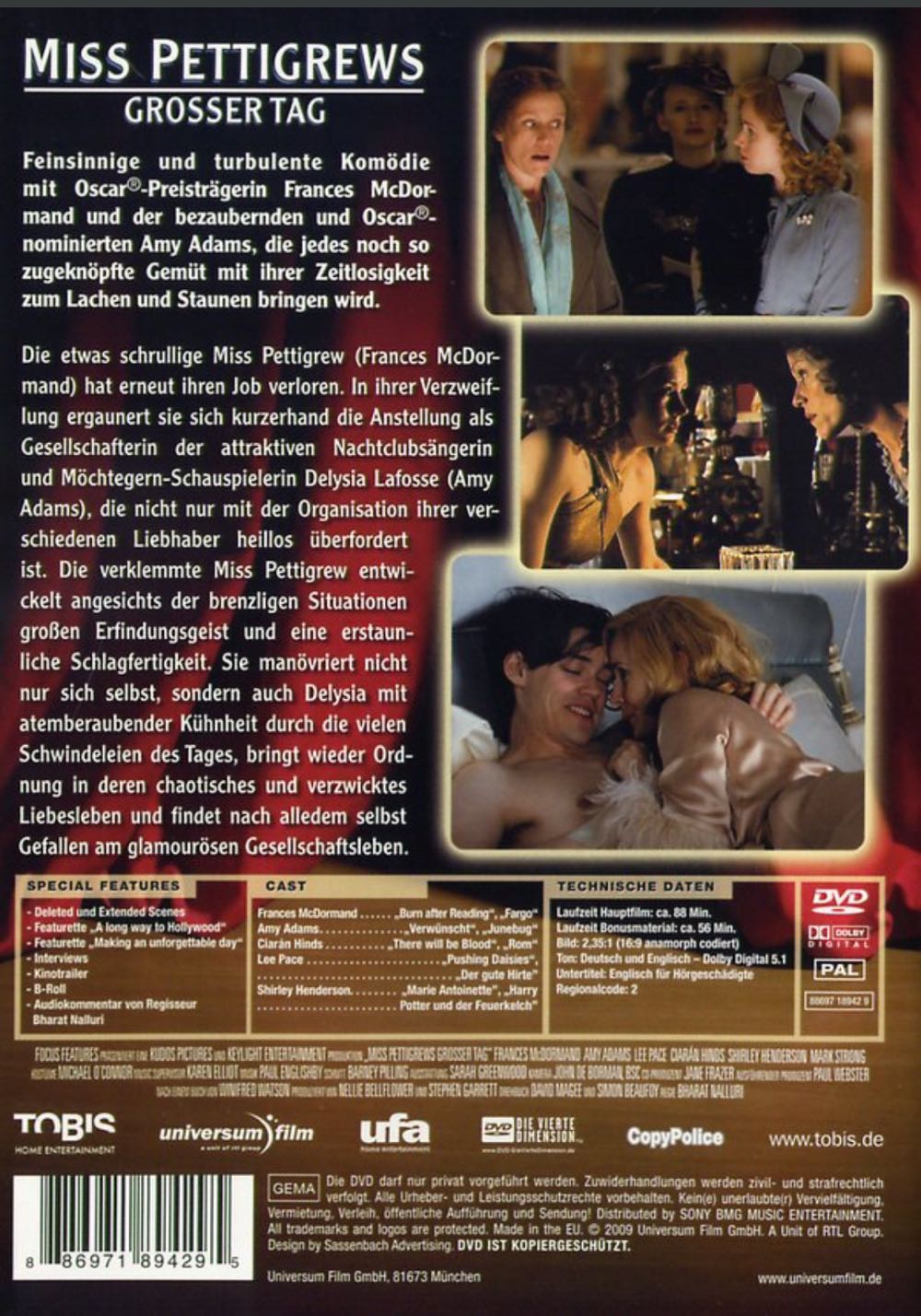 Miss Pettigrew Lives For A Day DVD movie collectible [Barcode 886971894295] - Main Image 2