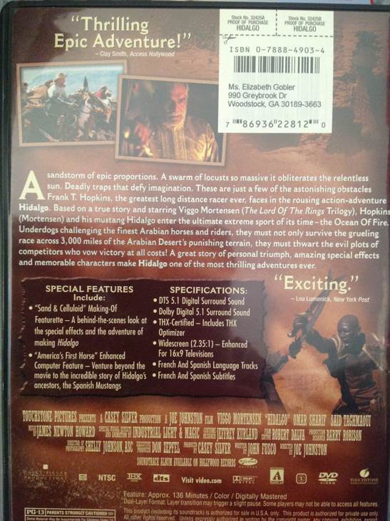 Hidalgo DVD movie collectible [Barcode 786936228120] - Main Image 2