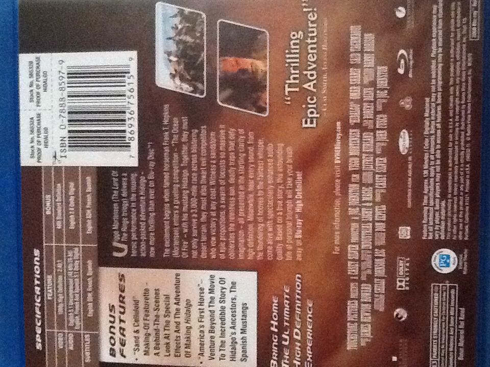 Hidalgo Blu-ray movie collectible [Barcode 786936756159] - Main Image 2