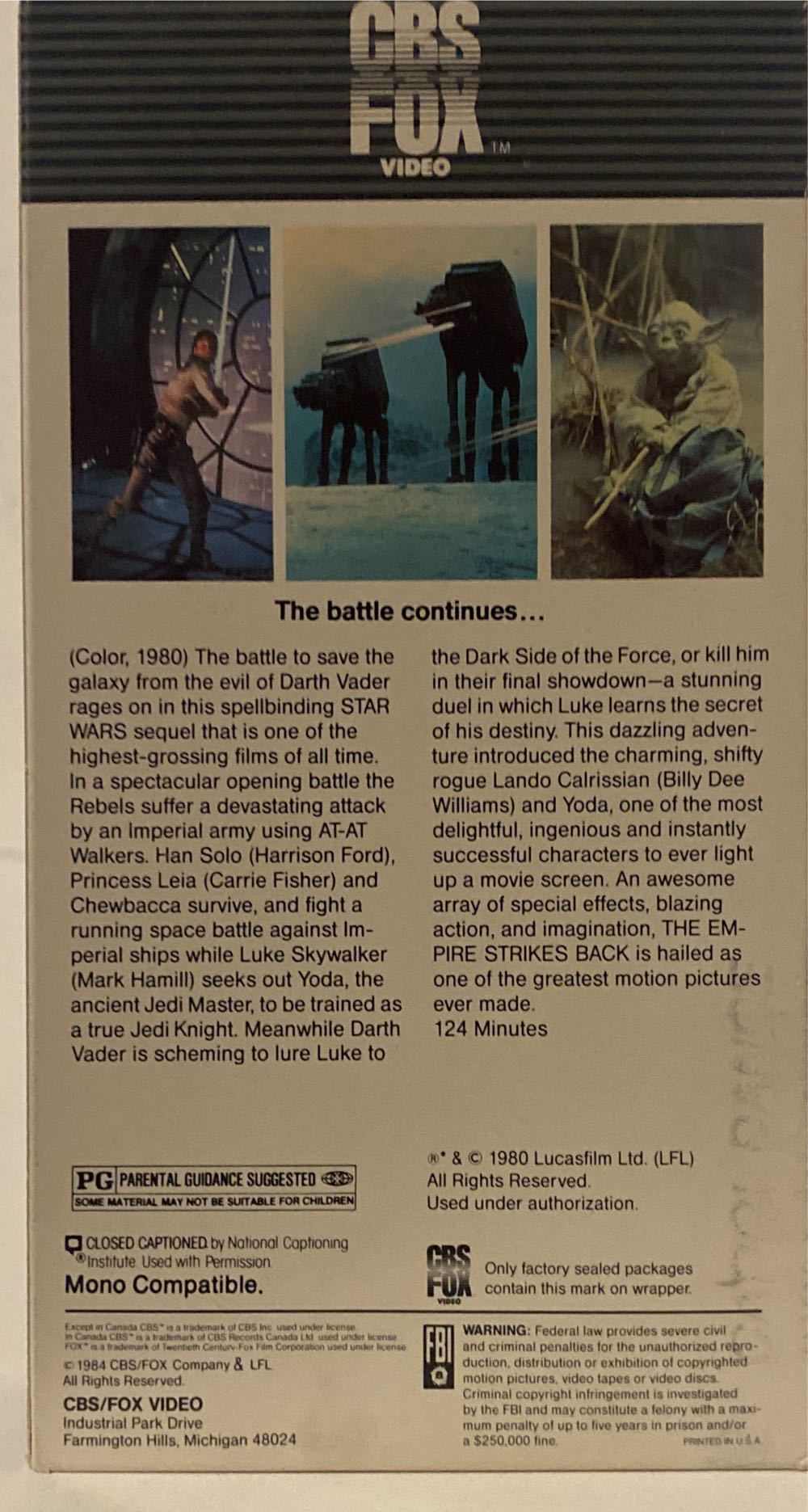 Star Wars5The Empire Strikes Back VHS movie collectible [Barcode 5013738142558] - Main Image 3