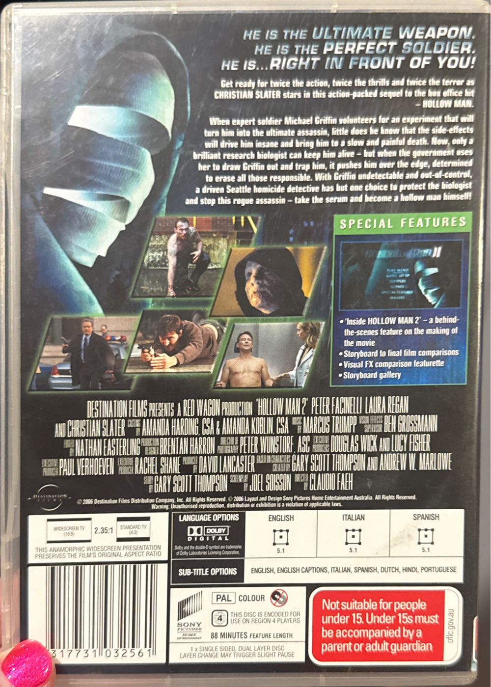 Hollow Man 2 DVD movie collectible [Barcode 9317731032561] - Main Image 2