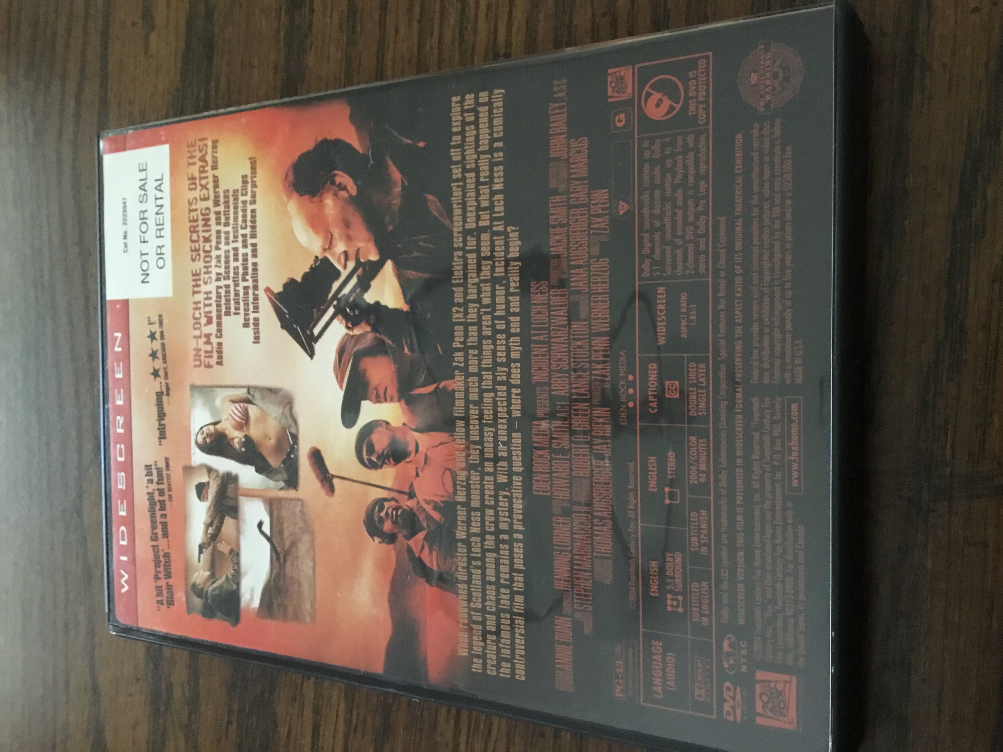 Incident At Loch Ness DVD movie collectible [Barcode 024543139454] - Main Image 2