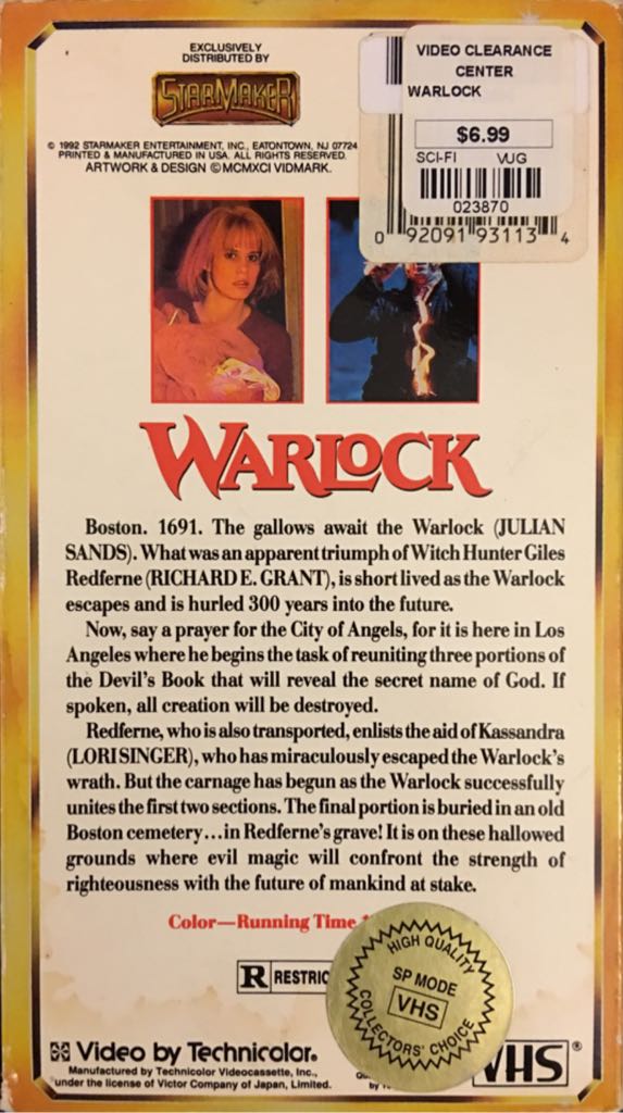 Warlock DVD movie collectible [Barcode 9337369002576] - Main Image 2