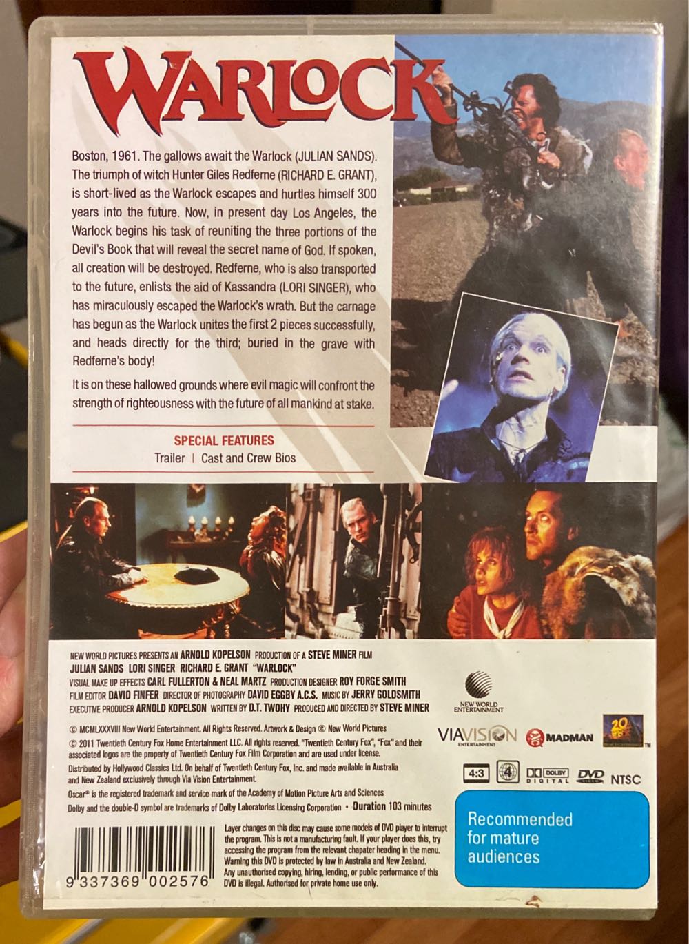 Warlock DVD movie collectible [Barcode 9337369002576] - Main Image 4