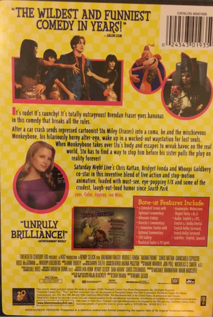 MonkeyBone: Susan’s Collection DVD movie collectible [Barcode 024543019374] - Main Image 2