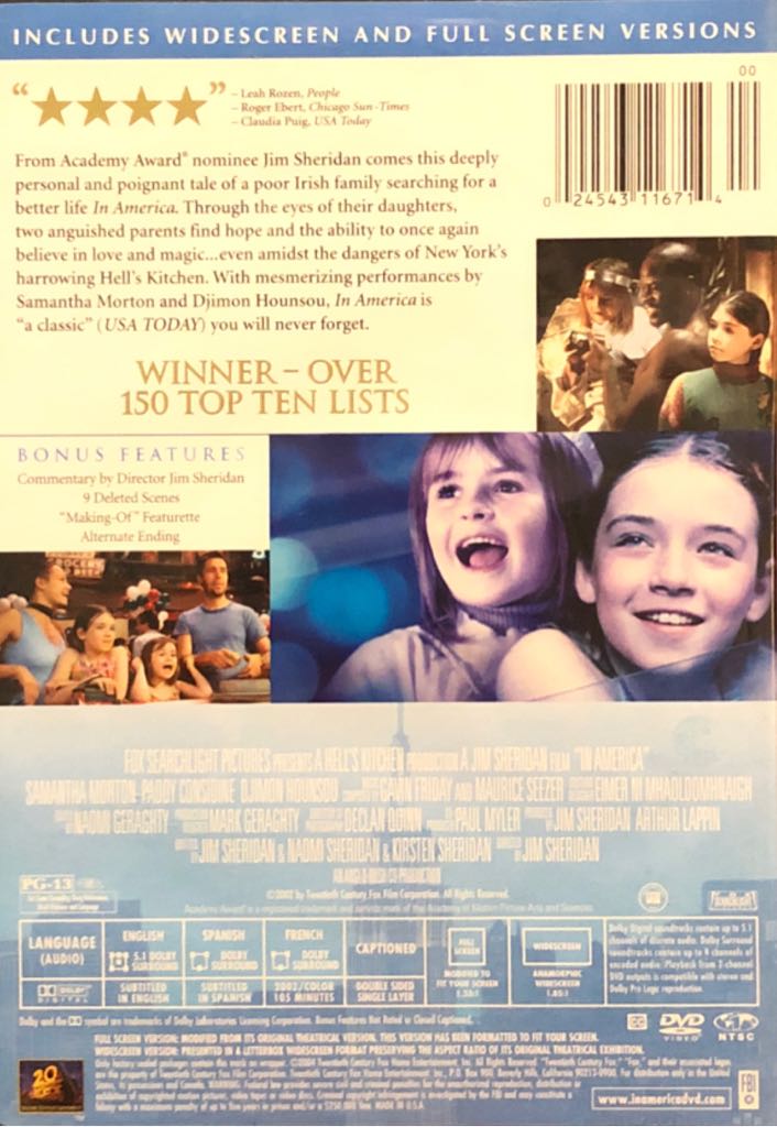 In America DVD movie collectible [Barcode 024543116714] - Main Image 2