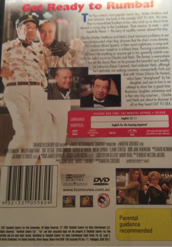 Out To Sea DVD movie collectible [Barcode 9321337055824] - Main Image 2