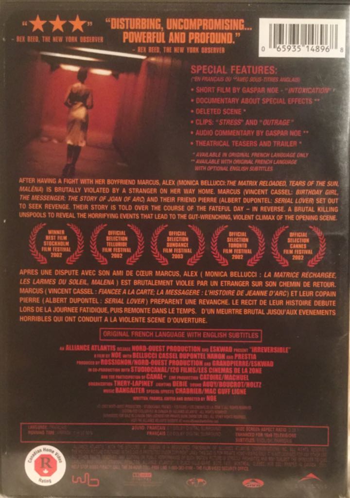Irreversible DVD movie collectible [Barcode 065935148968] - Main Image 2