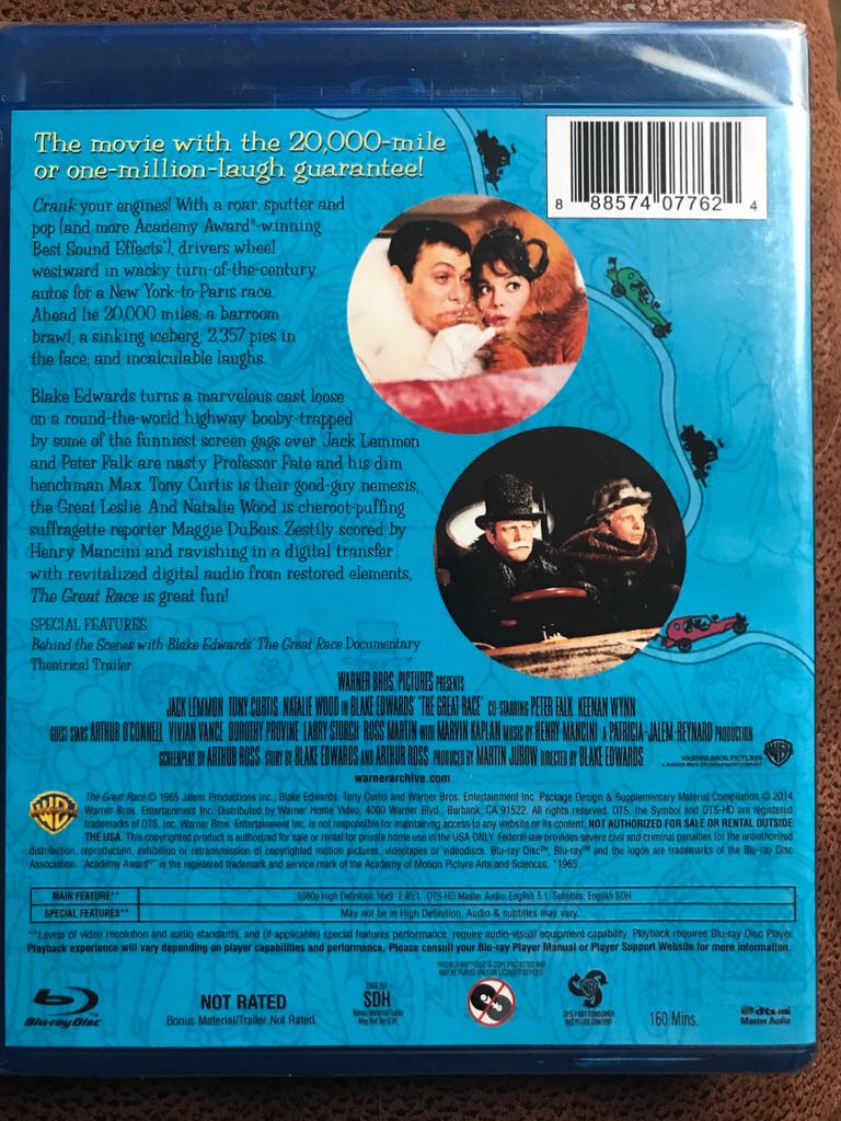 The Great Race Blu-ray movie collectible [Barcode 888574077624] - Main Image 2