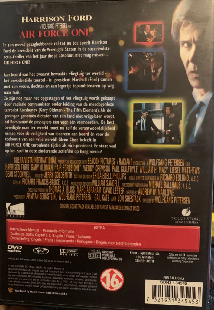 Air Force One DVD movie collectible [Barcode 7321931345453] - Main Image 2