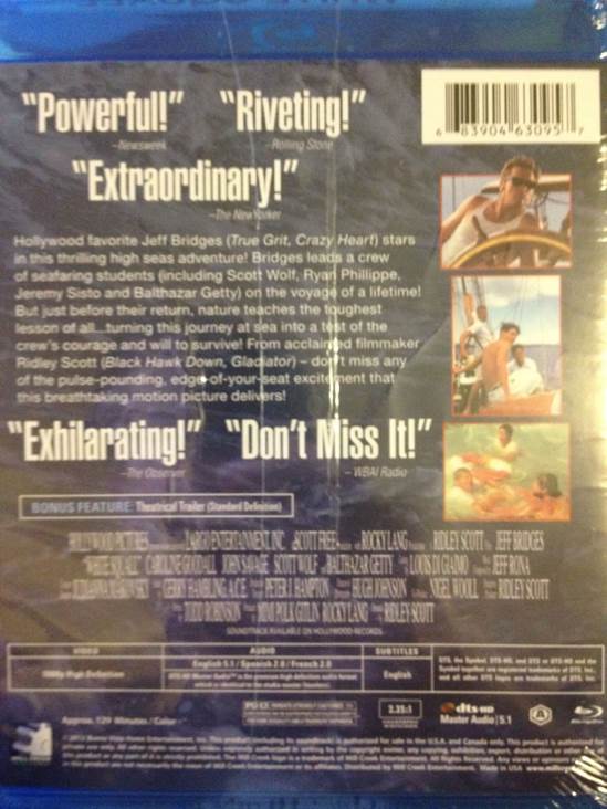 White Squall (OOP) Blu-ray movie collectible [Barcode 683904630957] - Main Image 2