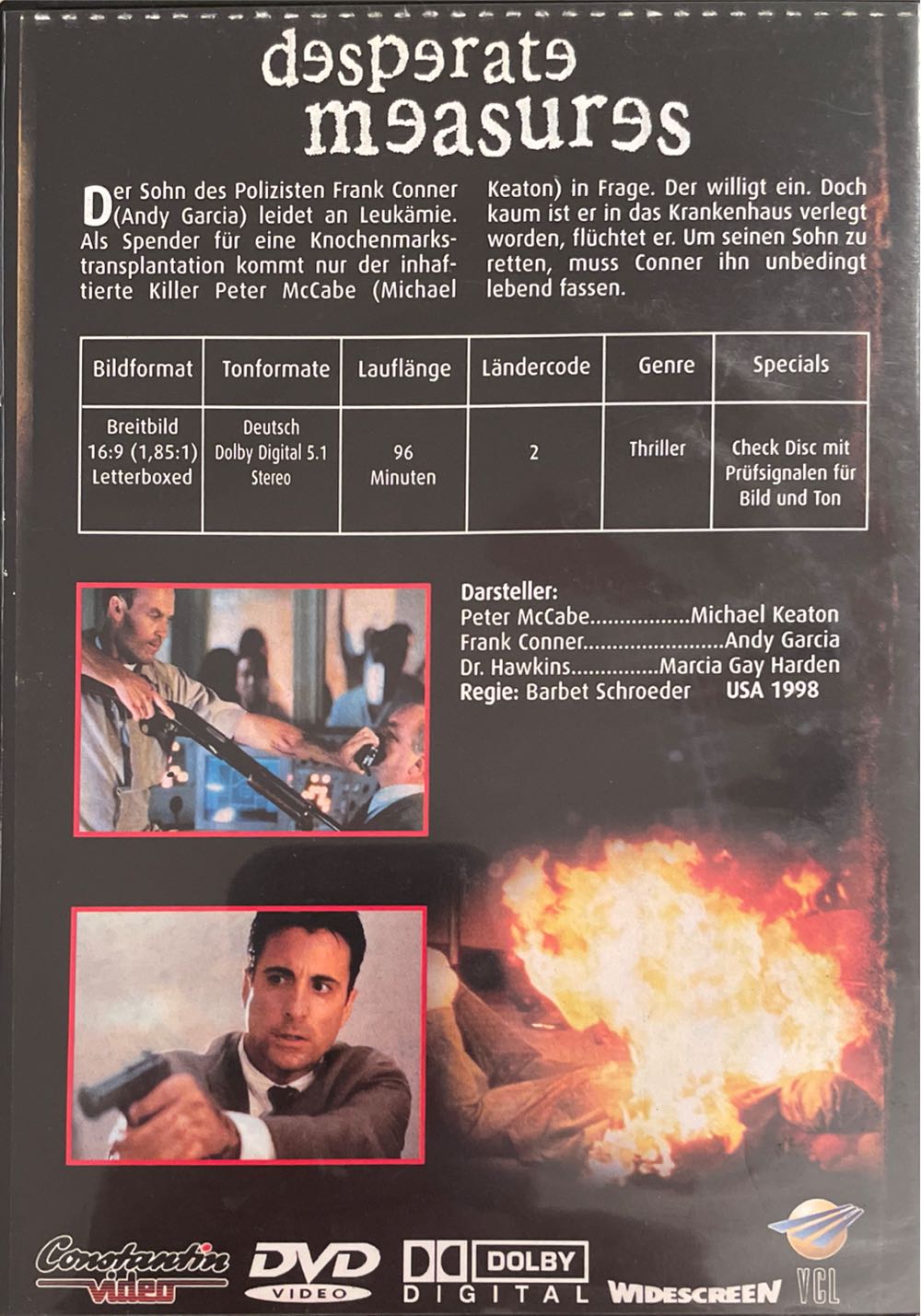 Desperate Measures DVD movie collectible [Barcode 4012050137083] - Main Image 2