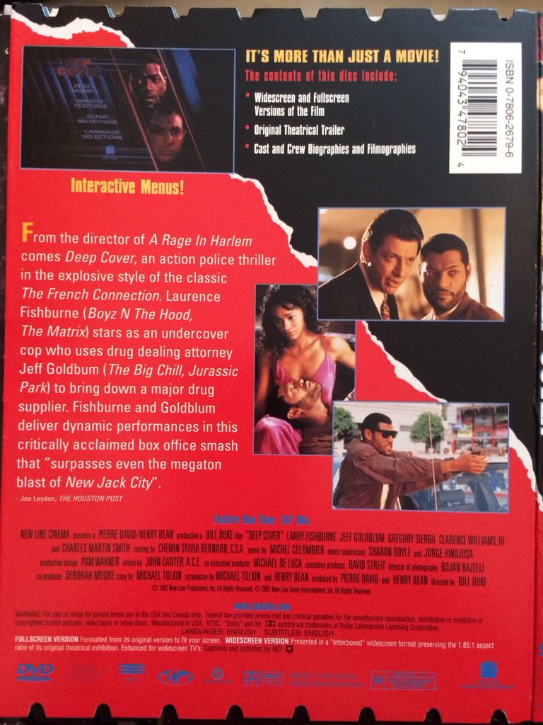 Deep Cover (W/Insert) DVD movie collectible [Barcode 794043478024] - Main Image 2