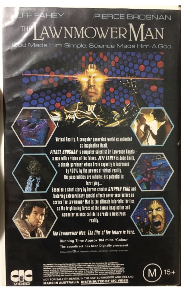 The Lawnmower Man Unrated Directors Cut VHS movie collectible [Barcode 043396758933] - Main Image 2