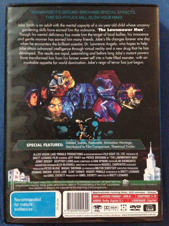 The Lawnmower Man 1 DVD movie collectible [Barcode 9318500025609] - Main Image 2