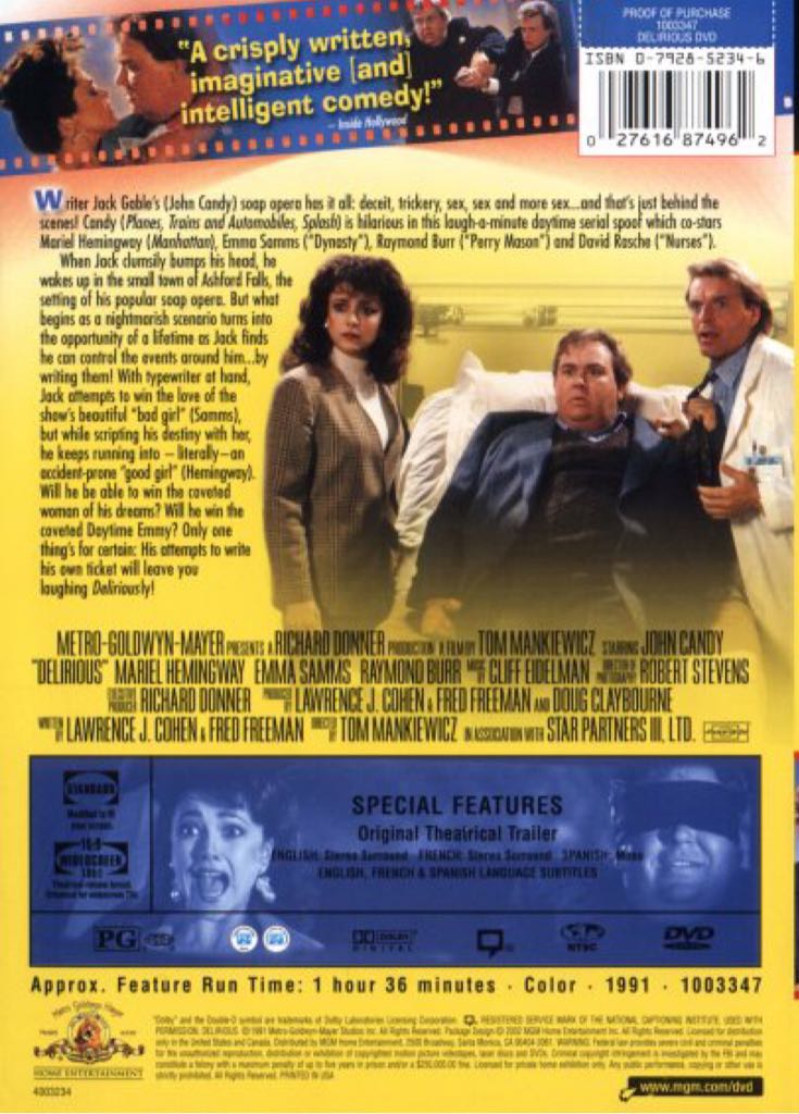 (002) Delirious DVD-R movie collectible [Barcode 5050070008227] - Main Image 2